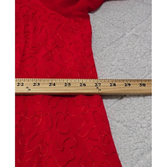 Catherines Womens Red Embroidered V Neck Tunic Blouse Long Sleeve Size 2X NWT - Picture 11 of 13